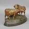 Large Swiss Carved Bull and Cow Group by Johann Huggler, 1870s, Set of 2 3