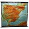Vintage Spain Portugal Iberian Peninsula Rollable School Wall Chart Map 1