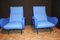 Blaue italienische Mid-Century Stühle, 1950er, 2er Set 2