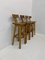 Pine Wood Bar Stools, 1970s, Set of 4 2