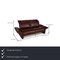 Burgundy Leather Elena Two Seater Couch from Koinor 2