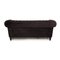 Dark Brown Fabric Three Seater Chesterfield Couch 8