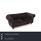 Canapé Chesterfield Trois Places en Tissu Marron Foncé 2