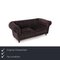 Dark Brown Fabric Three Seater Chesterfield Couch 2
