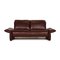 Burgundy Leather Elena Two Seater Couch from Koinor, Set of 2 11
