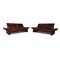 Burgundy Leather Elena Two Seater Couch from Koinor, Set of 2, Image 1