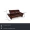 Burgundy Leather Elena Two Seater Couch from Koinor, Set of 2 2