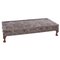 Black & Beige Velvet Rectangular Ottoman 1