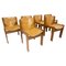 Caramel Leather Chairs by Scarpa, Italy, 1970s, Set of 6, Image 1