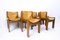 Caramel Leather Chairs in the style of Scarpa, Italy, 1970s, Set of 6 3
