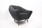 Mid-Century Italian Modern Black Bouclette Fabric Armchair, 1950s 2