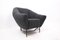 Moderner italienischer Mid-Century Sessel mit schwarzem Bouclette-Bezug, 1950er 2