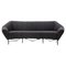 Mid-Century Italian Modern Black Bouclette Sofa, 1950s 1