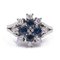 Vintage 18k White Gold Ring with Sapphires & Diamonds, 1970s 1