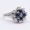 Vintage 18k White Gold Ring with Sapphires & Diamonds, 1970s 3