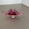 Large Murano Glass Pink Floral Bowl, Italy, 1970s 8