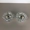 Modernist Floral Glass Wall Light from Hillebrand, Germany, 1970s, Set of 2 3