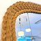 Mid-Century Modern Italian Irregularly Wicker Mirror, 1960s, Image 9