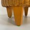 Mid-Century Modern Italian Rounded Wicker Pouf, 1960s 3