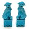 Große türkisblaue Mid-Century Foo Dogs Skulptur aus Keramik, 1960er, 2er Set 18