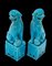 Große türkisblaue Mid-Century Foo Dogs Skulptur aus Keramik, 1960er, 2er Set 7