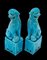 Large Mid-Century Turquoise Blue Ceramic Foo Dogs Sculpture, 1960s, Set of 2 7