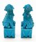 Große türkisblaue Mid-Century Foo Dogs Skulptur aus Keramik, 1960er, 2er Set 6