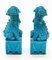 Large Mid-Century Turquoise Blue Ceramic Foo Dogs Sculpture, 1960s, Set of 2 6