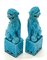 Large Mid-Century Turquoise Blue Ceramic Foo Dogs Sculpture, 1960s, Set of 2 4