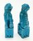 Große türkisblaue Mid-Century Foo Dogs Skulptur aus Keramik, 1960er, 2er Set 12