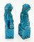 Large Mid-Century Turquoise Blue Ceramic Foo Dogs Sculpture, 1960s, Set of 2, Image 12