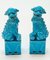 Large Mid-Century Turquoise Blue Ceramic Foo Dogs Sculpture, 1960s, Set of 2, Image 15