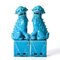 Large Mid-Century Turquoise Blue Ceramic Foo Dogs Sculpture, 1960s, Set of 2 14