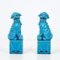 Large Mid-Century Turquoise Blue Ceramic Foo Dogs Sculpture, 1960s, Set of 2 8