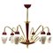 Vintage Italian Chandelier with Six Arms in the Style of Stilnovo, 1960s 1