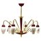 Vintage Italian Chandelier with Six Arms in the Style of Stilnovo, 1960s, Image 1