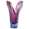 Vase en Cristal Sculpté avec Noyau Sommerso par Val Saint Lambert, Belgique 1