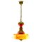 Mid-Century Murano Glass Shade in Various Colours Ceramic Mount Pendant Light, Image 1