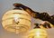 Lámparas de araña Art Déco de latón macizo y detalles de madera con estampado dorado, Imagen 4