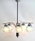 Art Deco Chrome Chandelier Five Arms in the Style of Kalmar 10