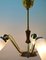 Lámpara de araña italiana vintage con cinco brazos y detalles de madera de Stilnovo, años 60, Imagen 6