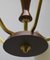 Lámpara de araña italiana vintage con cinco brazos y detalles de madera de Stilnovo, años 60, Imagen 13