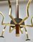 Lámpara de araña italiana vintage con seis brazos y detalles de madera de Stilnovo, años 60, Imagen 5