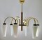 Vintage Italian Chandelier with Six Arms and Wooden Details from Stilnovo, 1960s 1