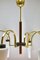 Vintage Italian Chandelier with Six Arms and Wooden Details from Stilnovo, 1960s, Image 6