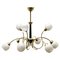 Vintage Italian Chandelier with Nine Arms and Wooden Details from Stilnovo, 1960s, Image 1