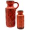 Tango-Tangerine Vases with Amsterdam Decor from Scheurich, 1968, Set of 2 1