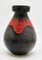 Vasen mit schwarzen Wellen auf roter Glasur von Dumler & Breiden, 3er Set 4