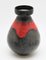 Vasen mit schwarzen Wellen auf roter Glasur von Dumler & Breiden, 3er Set 5