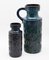 German Inky Turquoise on Black Vases with Amsterdam Decor from Scheurich, 1970s, Set of 2, Image 4